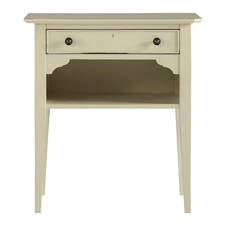 Nightstand with Legs and Open Shelf